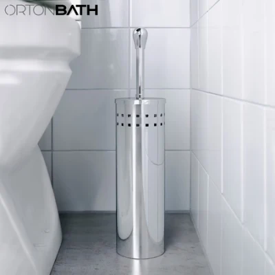 Ortonbath 항균 욕실 스테인레스 스틸 실리콘 화장실 청소 브러시, 바닥 스탠딩 실리콘 벽 화장실 청소 브러시 ​​홀더 액세서리